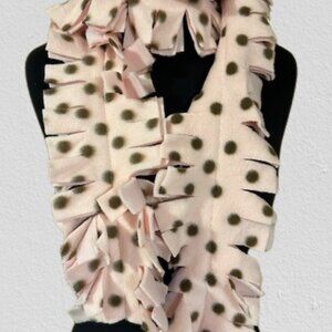 Pink & Brown Polka Dot Scarf  7383  Handmade NWT Boutique